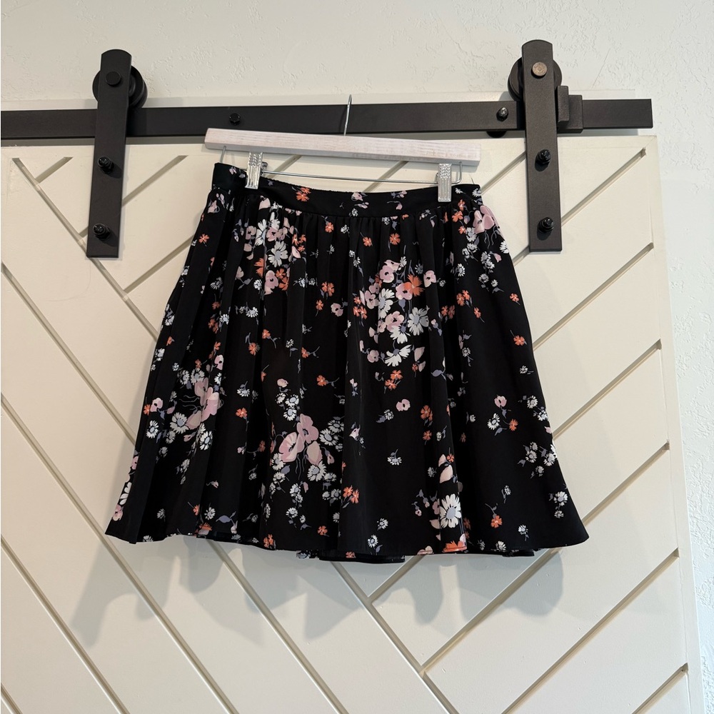Floral Black Skirt